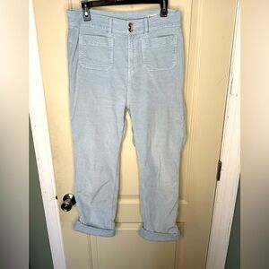 FAHERTY Portland Seaglass Blue Corduroy Straight Leg Pants Size 30
